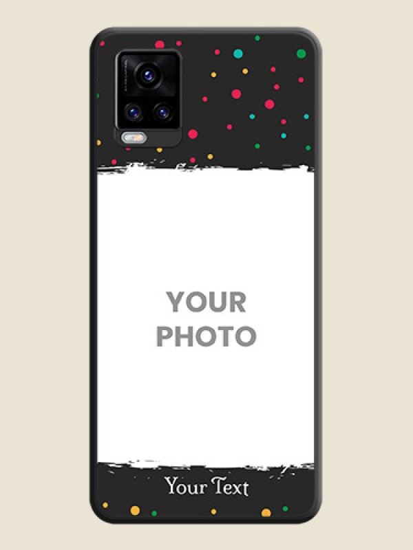 Custom Multicolor Dotted Pattern with Text on Space Black Custom Soft Matte Phone Back Cover - Vivo V20 Pro 5G - alternate view