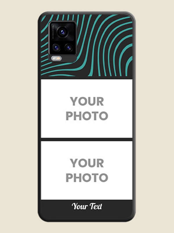 Custom Wave Pattern with 2 Image Holder on Space Black Personalized Soft Matte Phone Covers - Vivo V20 Pro 5G - alternate view
