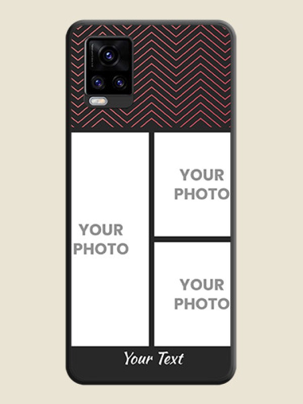 Custom Wave Pattern with 3 Image Holder on Space Black Custom Soft Matte Back Cover - Vivo V20 Pro 5G - alternate view