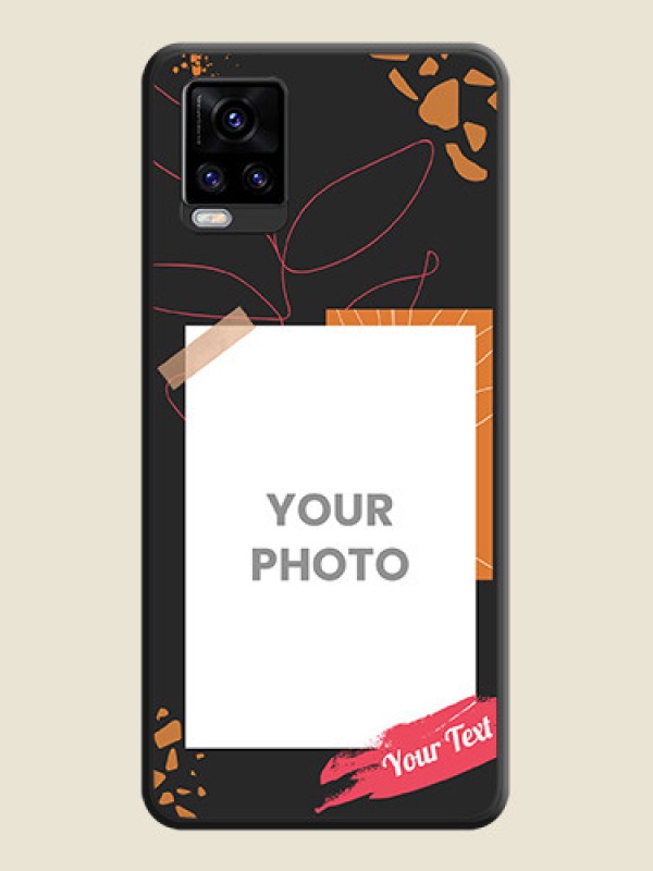 Custom Orange Photo Frame on Space Black Custom Soft Matte Phone Back Cover - Vivo V20 Pro 5G - alternate view