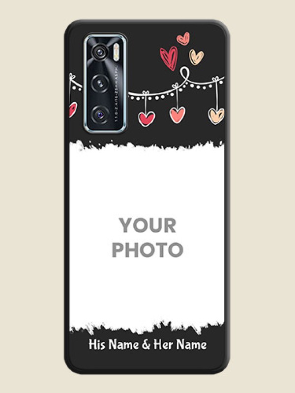 Custom Pink Love Hangings with Name on Space Black Custom Soft Matte Phone Cases - Vivo V20 SE - alternate view