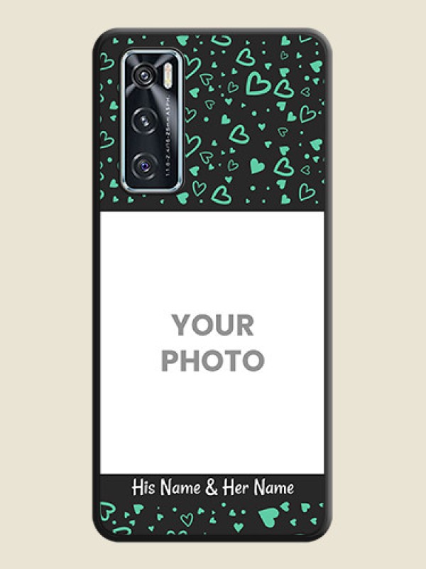 Custom Sea Green Indefinite Love Pattern on Photo on Space Black Soft Matte Mobile Cover - Vivo V20 SE - alternate view