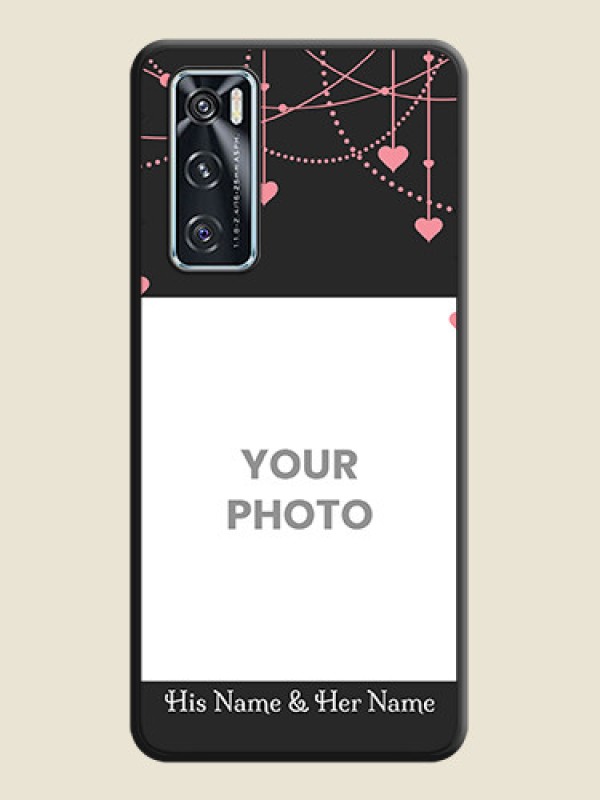 Custom Pink Love Hangings with Text on Space Black Custom Soft Matte Back Cover - Vivo V20 SE - alternate view
