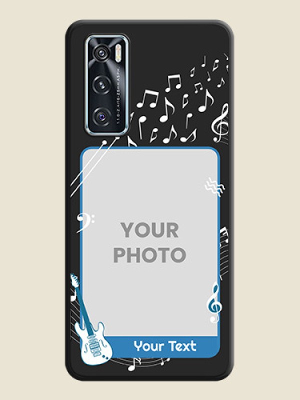 Custom Musical Theme Design with Text on Photo on Space Black Soft Matte Mobile Case - Vivo V20 SE - alternate view