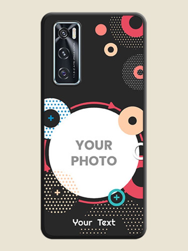 Custom Multicoloured Round Image on Personalised Space Black Soft Matte Cases - Vivo V20 SE - alternate view