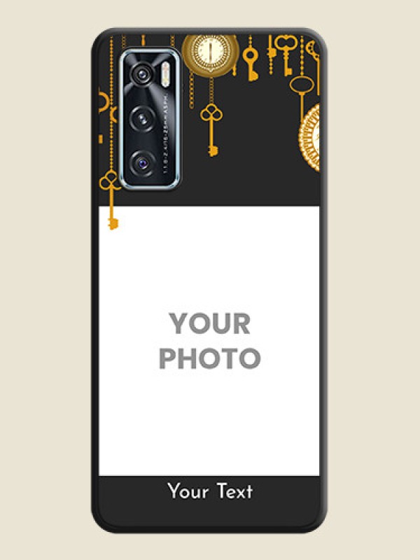 Custom Decorative Design with Text on Space Black Custom Soft Matte Back Cover - Vivo V20 SE - alternate view