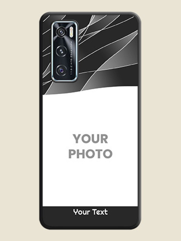 Custom Mixed Wave Lines on Photo on Space Black Soft Matte Mobile Cover - Vivo V20 SE - alternate view