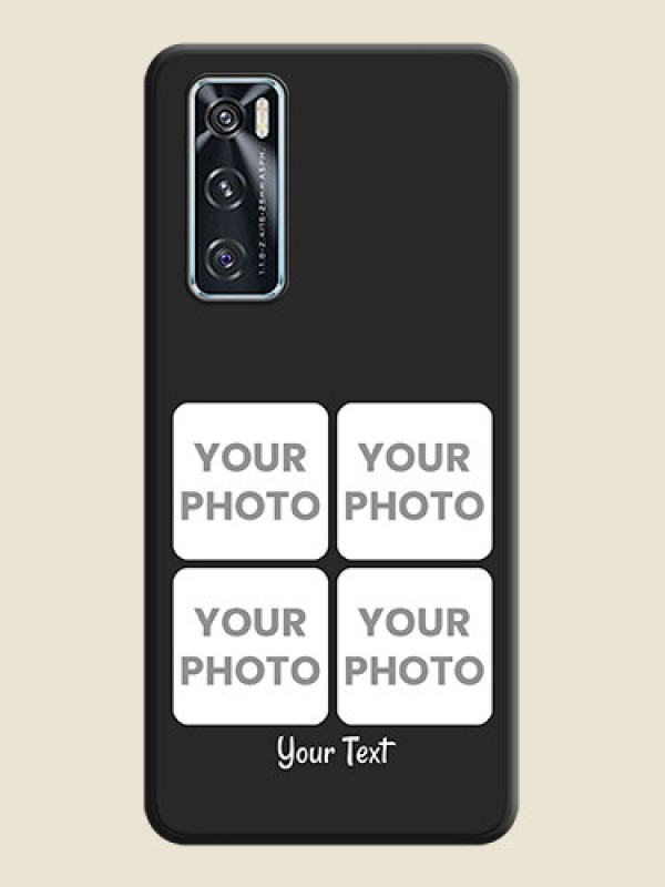 Custom Floral Art with 6 Image Holder on Photo on Space Black Soft Matte Mobile Case - Vivo V20 SE - alternate view