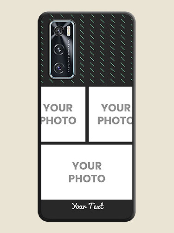 Custom Cross Dotted Pattern with 2 Image Holder on Personalised Space Black Soft Matte Cases - Vivo V20 SE - alternate view