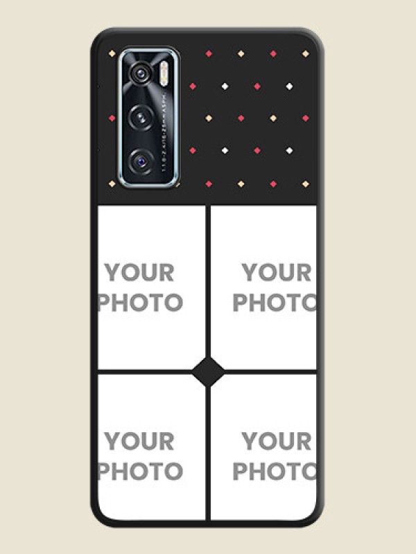Custom Multicolor Dotted Pattern with 4 Image Holder on Space Black Custom Soft Matte Phone Cases - Vivo V20 SE - alternate view