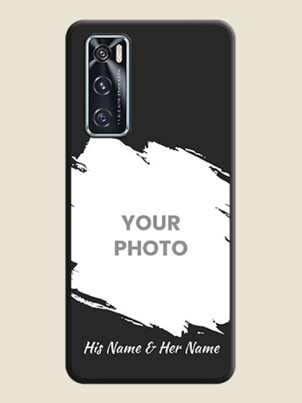 Custom Grunge Brush Strokes on Photo on Space Black Soft Matte Back Cover - Vivo V20 SE - alternate view