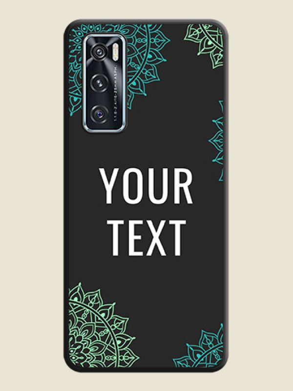 Custom Your Name with Floral Design on Space Black Custom Soft Matte Back Cover - Vivo V20 SE - alternate view