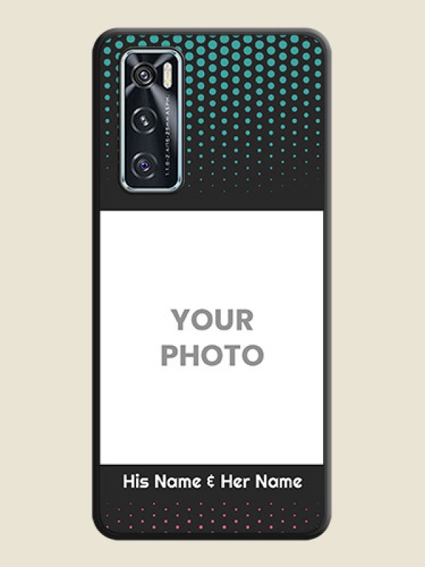 Custom Faded Dots with Grunge Photo Frame and Text on Space Black Custom Soft Matte Phone Cases - Vivo V20 SE - alternate view