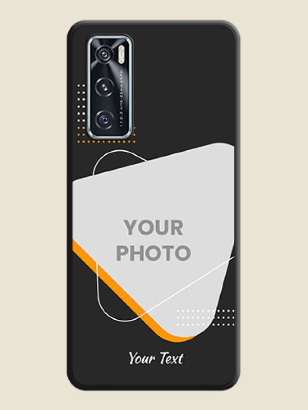 Custom Yellow Triangle on Photo on Space Black Soft Matte Phone Cover - Vivo V20 SE - alternate view