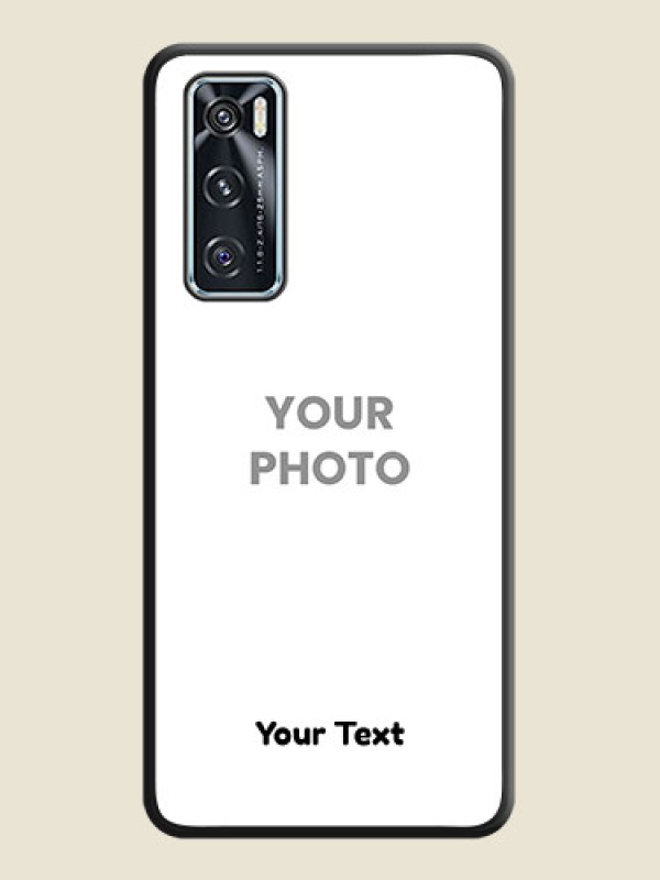 Custom Full Single Pic Upload With Text On Space Black Personalized Soft Matte Phone Covers -Vivo V20 Se - alternate view