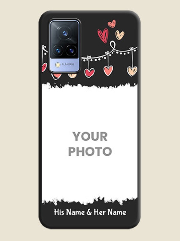 Custom Pink Love Hangings with Name on Space Black Custom Soft Matte Phone Cases - Vivo V21 5G - alternate view