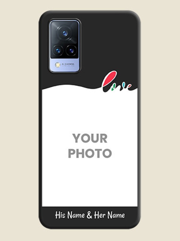 Custom Fall in Love Pattern with Picture on Photo on Space Black Soft Matte Mobile Case - Vivo V21 5G - alternate view