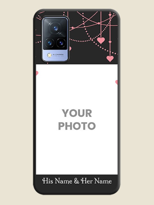 Custom Pink Love Hangings with Text on Space Black Custom Soft Matte Back Cover - Vivo V21 5G - alternate view