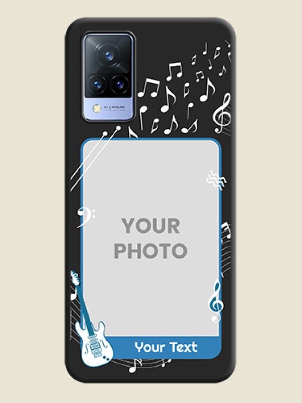 Custom Musical Theme Design with Text on Photo on Space Black Soft Matte Mobile Case - Vivo V21 5G - alternate view