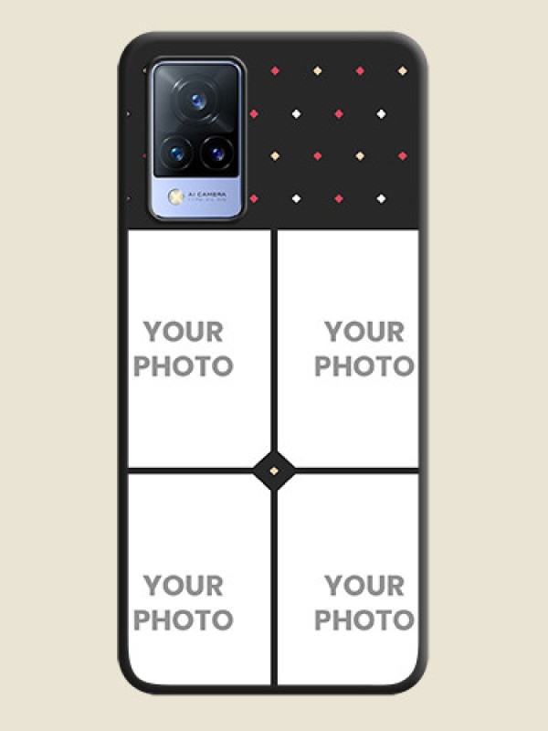 Custom Multicolor Dotted Pattern with 4 Image Holder on Space Black Custom Soft Matte Phone Cases - Vivo V21 5G - alternate view