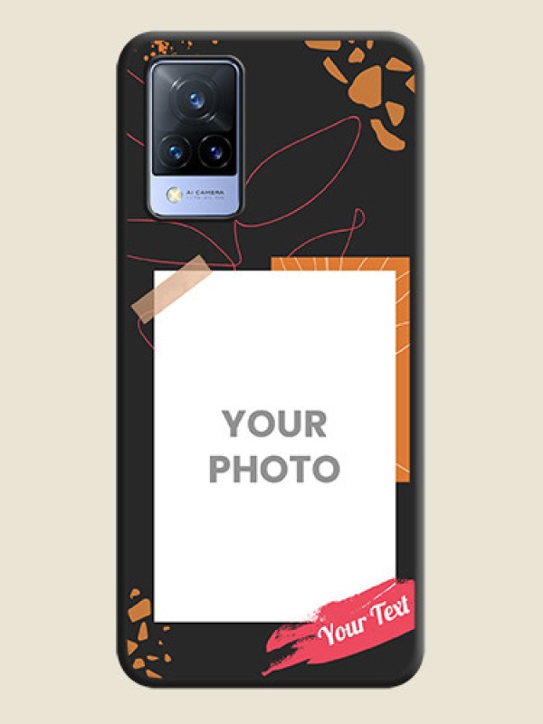 Custom Orange Photo Frame on Space Black Custom Soft Matte Phone Back Cover - Vivo V21 5G - alternate view