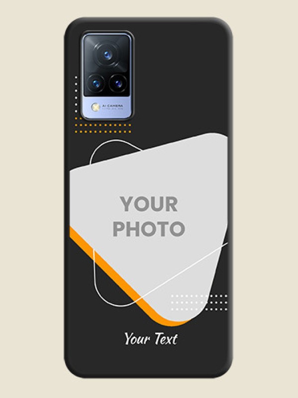 Custom Yellow Triangle on Photo on Space Black Soft Matte Phone Cover - Vivo V21 5G - alternate view
