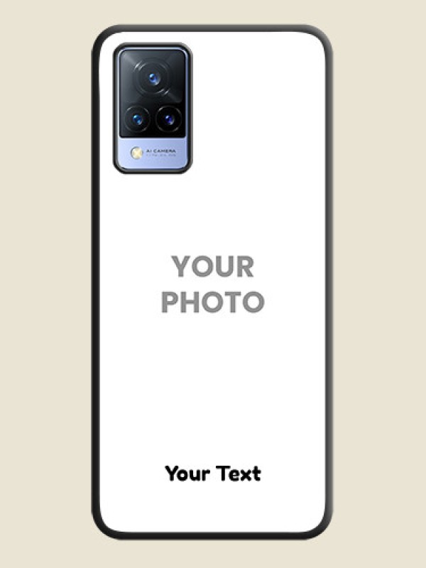 Custom Full Single Pic Upload With Text On Space Black Personalized Soft Matte Phone Covers -Vivo V21 5G - alternate view