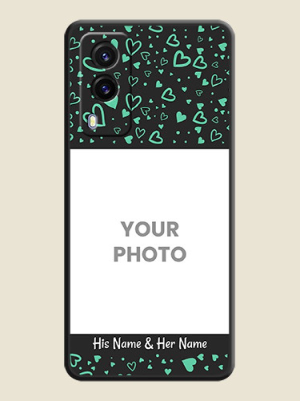 Custom Sea Green Indefinite Love Pattern on Photo on Space Black Soft Matte Mobile Cover - Vivo V21E 5G - alternate view
