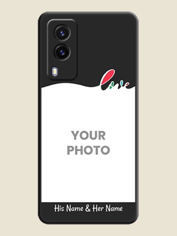 Custom Fall in Love Pattern with Picture on Photo on Space Black Soft Matte Mobile Case - Vivo V21E 5G - alternate view