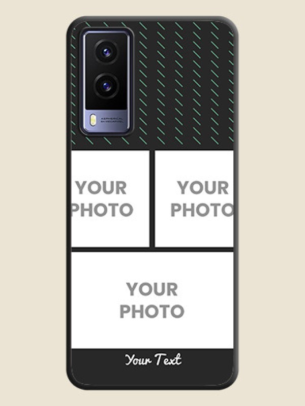 Custom Cross Dotted Pattern with 2 Image Holder  on Personalised Space Black Soft Matte Cases - Vivo V21E 5G - alternate view