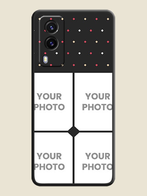 Custom Multicolor Dotted Pattern with 4 Image Holder on Space Black Custom Soft Matte Phone Cases - Vivo V21E 5G - alternate view