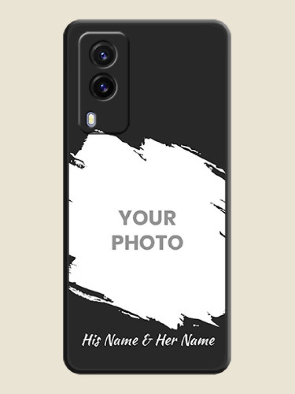 Custom Grunge Brush Strokes on Photo on Space Black Soft Matte Back Cover - Vivo V21E 5G - alternate view