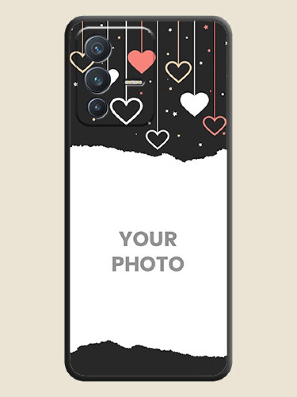 Custom Love Hangings with Splash Wave Picture on Space Black Custom Soft Matte Phone Back Cover - Vivo V23 5G - alternate view