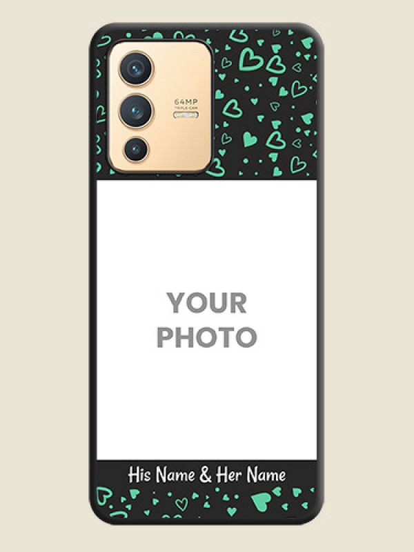 Custom Sea Green Indefinite Love Pattern on Photo on Space Black Soft Matte Mobile Cover - Vivo V23 5G - alternate view