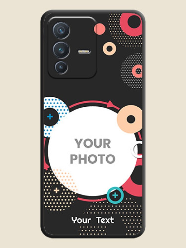Custom Multicoloured Round Image on Personalised Space Black Soft Matte Cases - Vivo V23 5G - alternate view