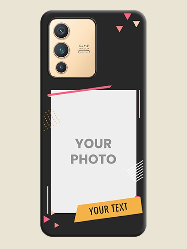 Custom Photo Frame with Triangle Small Dots on Photo on Space Black Soft Matte Back Cover - Vivo V23 5G - alternate view