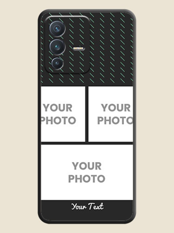 Custom Cross Dotted Pattern with 2 Image Holder  on Personalised Space Black Soft Matte Cases - Vivo V23 5G - alternate view