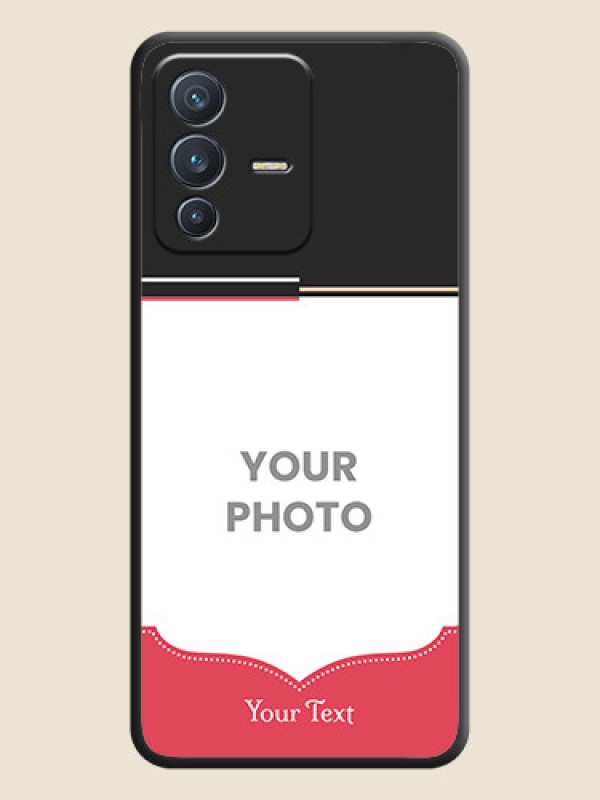 Custom Classic Plain Design with Name on Photo on Space Black Soft Matte Phone Cover - Vivo V23 5G - alternate view