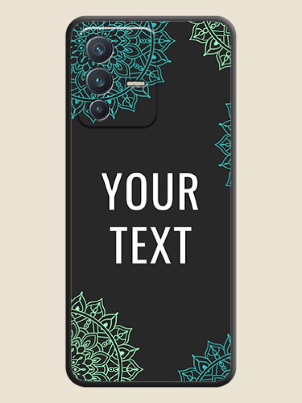 Custom Your Name with Floral Design on Space Black Custom Soft Matte Back Cover - Vivo V23 5G - alternate view