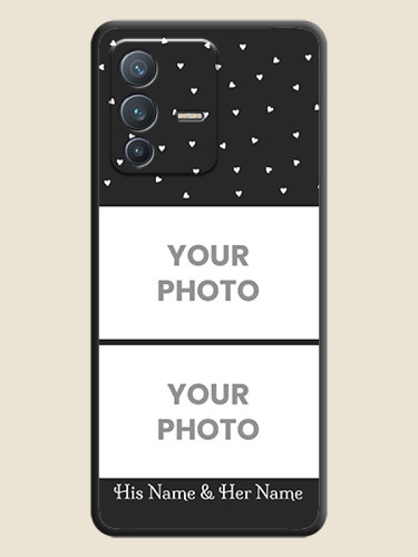 Custom Miniature Love Symbols with Name on Space Black Custom Soft Matte Back Cover - Vivo V23 Pro 5G - alternate view
