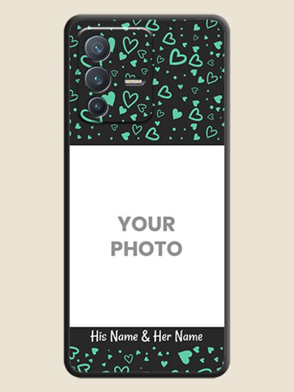 Custom Sea Green Indefinite Love Pattern on Photo on Space Black Soft Matte Mobile Cover - Vivo V23 Pro 5G - alternate view