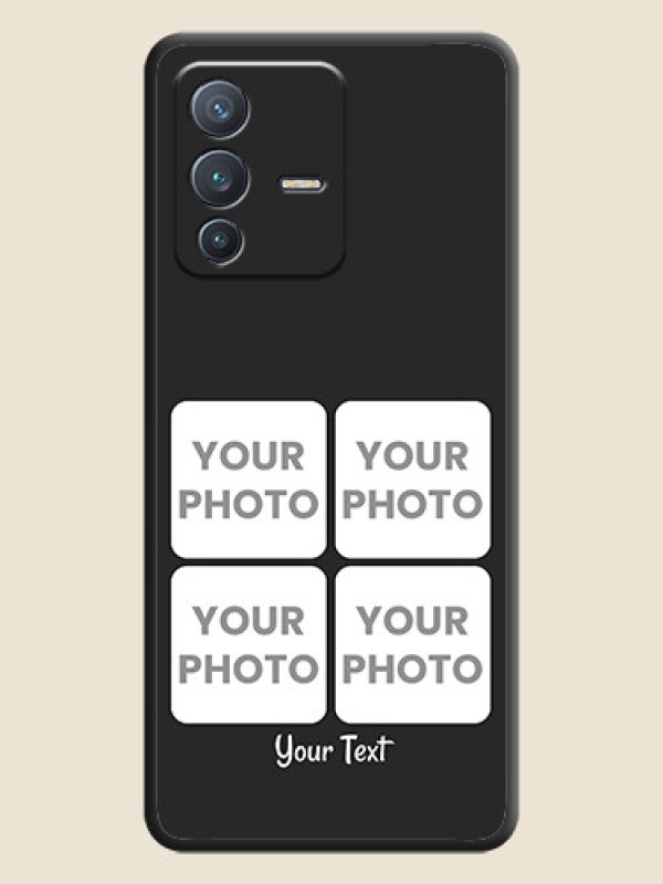 Custom Floral Art with 6 Image Holder on Photo on Space Black Soft Matte Mobile Case - Vivo V23 Pro 5G - alternate view