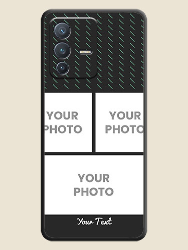 Custom Cross Dotted Pattern with 2 Image Holder on Personalised Space Black Soft Matte Cases - Vivo V23 Pro 5G - alternate view