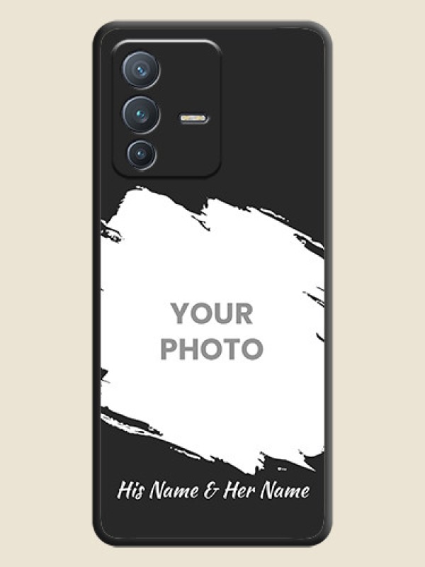 Custom Grunge Brush Strokes on Photo on Space Black Soft Matte Back Cover - Vivo V23 Pro 5G - alternate view