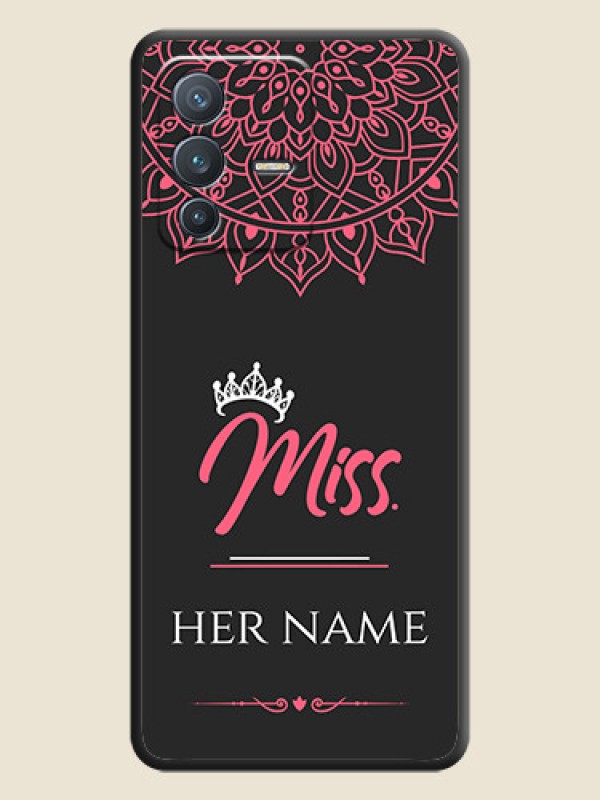 Custom Mrs Name with Floral Design on Space Black Personalized Soft Matte Phone Covers - Vivo V23 Pro 5G - alternate view