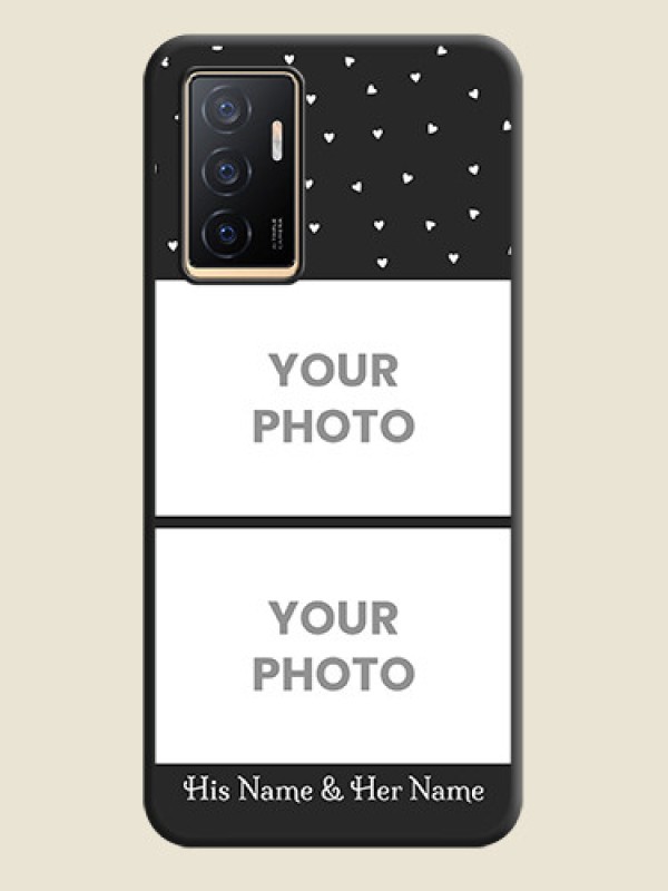 Custom Miniature Love Symbols with Name on Space Black Custom Soft Matte Back Cover - Vivo V23e 5G - alternate view