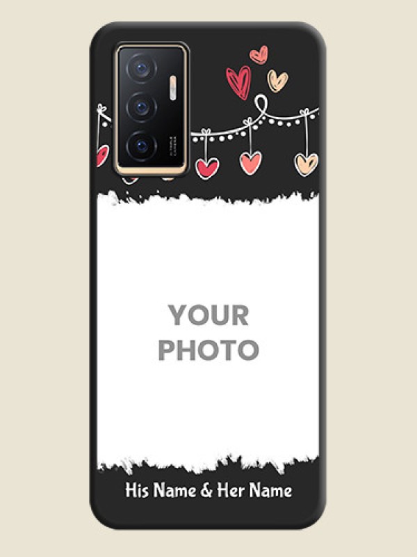 Custom Pink Love Hangings with Name on Space Black Custom Soft Matte Phone Cases - Vivo V23e 5G - alternate view