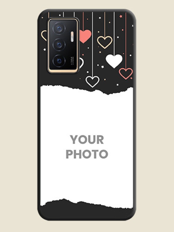 Custom Love Hangings with Splash Wave Picture on Space Black Custom Soft Matte Phone Back Cover - Vivo V23e 5G - alternate view