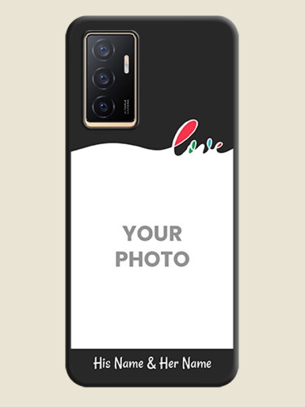 Custom Fall in Love Pattern with Picture on Photo on Space Black Soft Matte Mobile Case - Vivo V23e 5G - alternate view