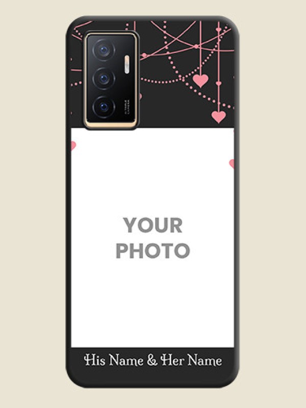 Custom Pink Love Hangings with Text on Space Black Custom Soft Matte Back Cover - Vivo V23e 5G - alternate view